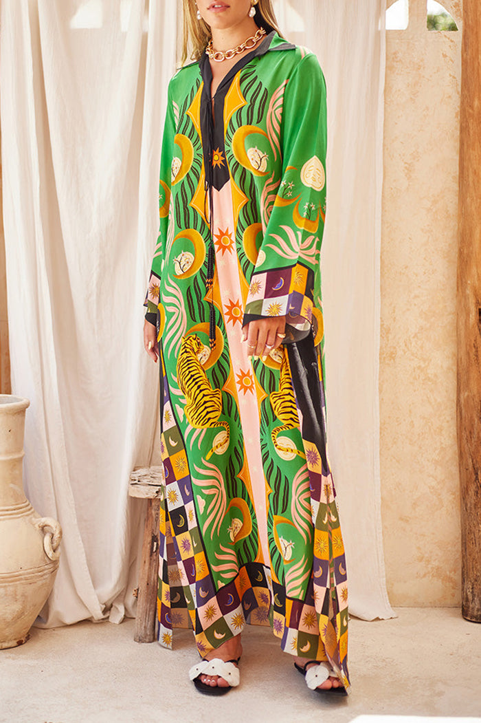 Casual Jungler Print Maxi  Dress