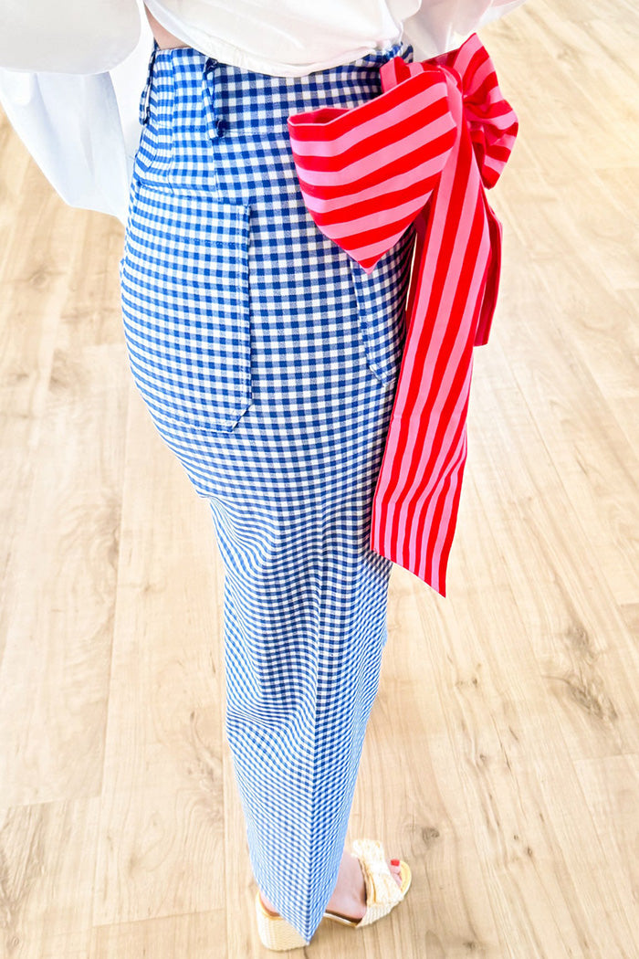 Gingham Straight Leg Pants