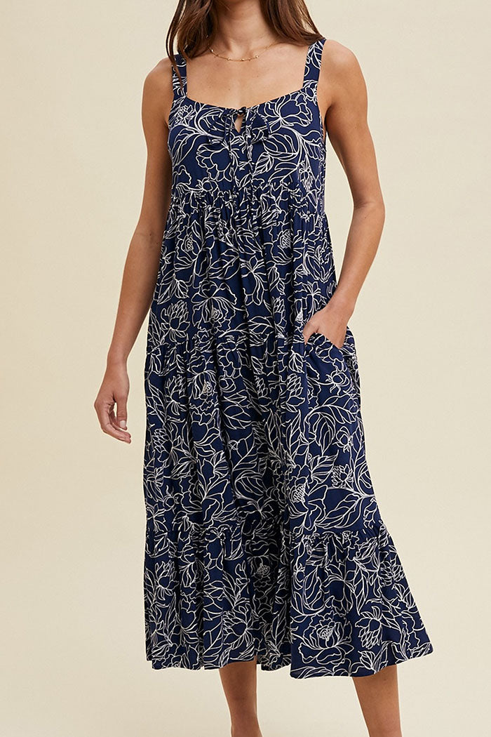 Floral Sleeveless Pocket Dress
