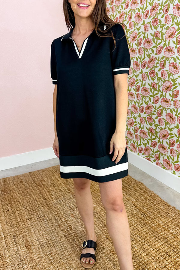 Casual Striped Hemline Dress