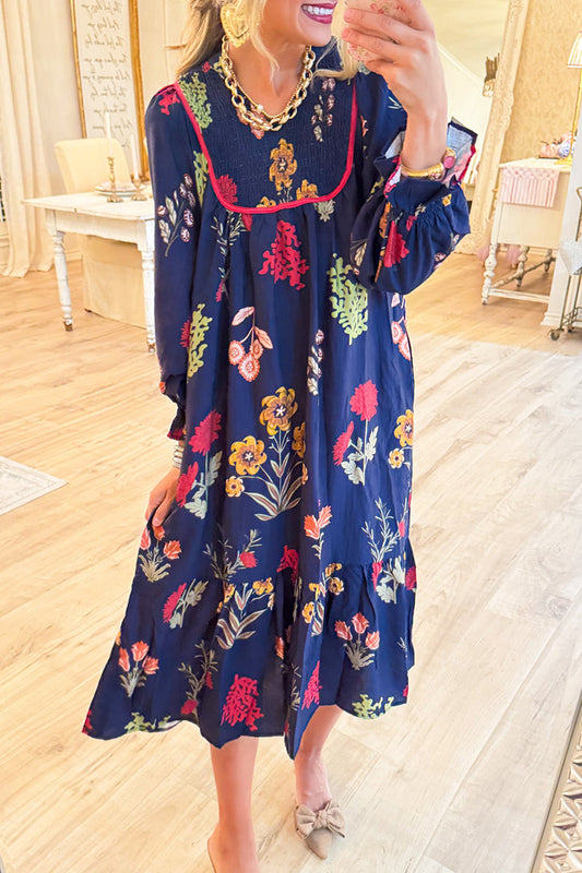 Colorful Floral Print Maxi Dress