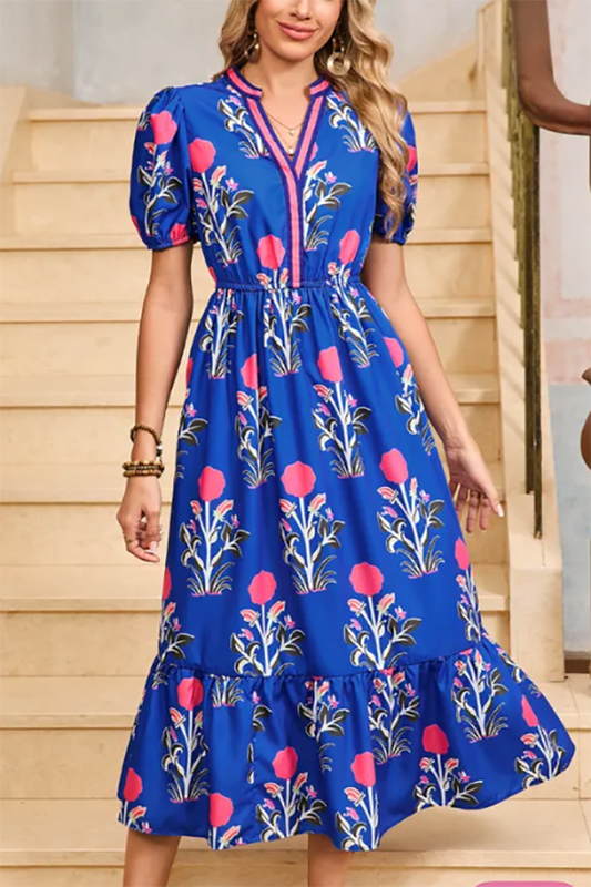 Puff Sleeve Floral Dress