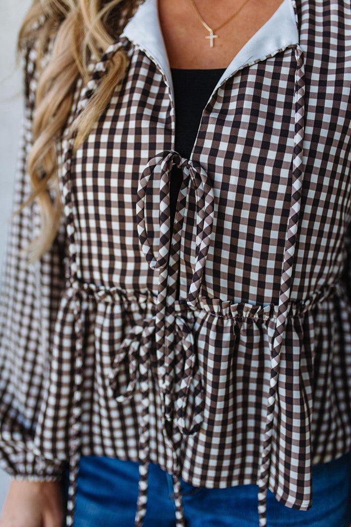 Plaid Triple Tie Top