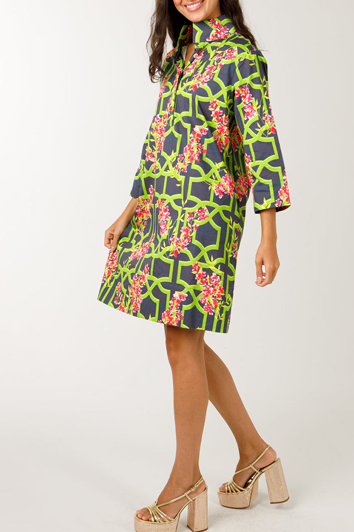 Casual Geometric Floral Dress