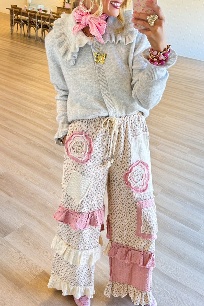 Pink Ruffle Patch Pants