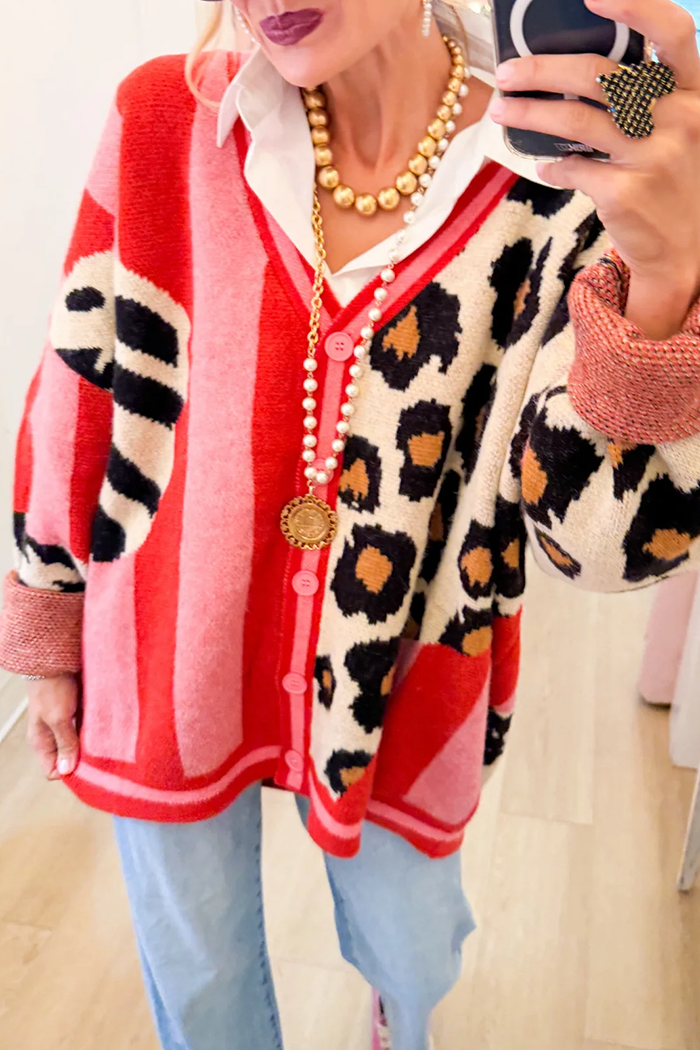 Long Sleeve Colorblock Cardigan
