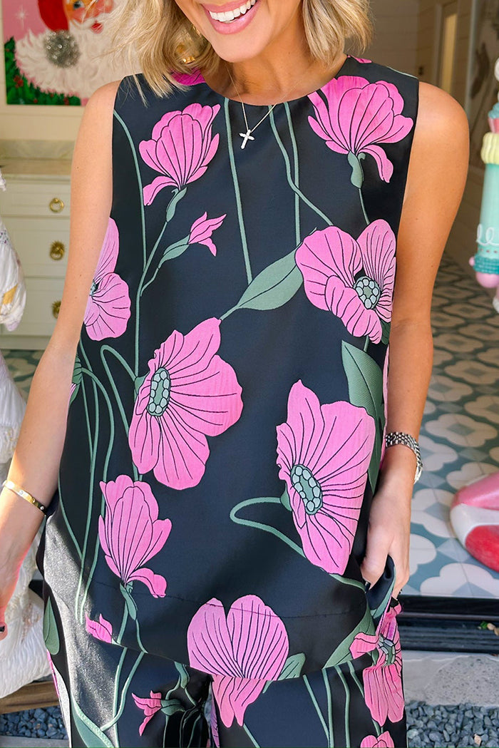 Casual Sleeveless Printed set