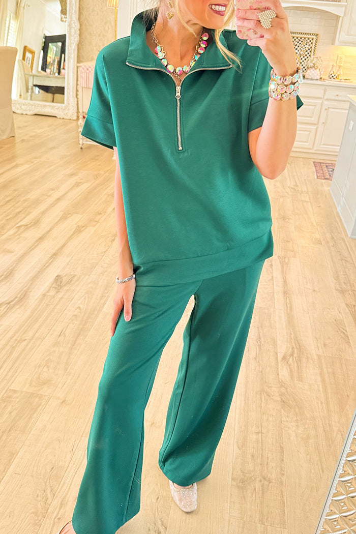 Casual Zip Pocket Pant Set