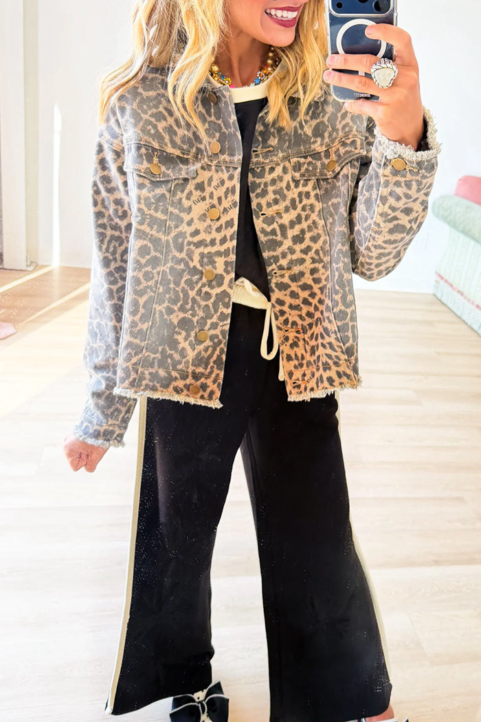 Animal Print Twill Jacket