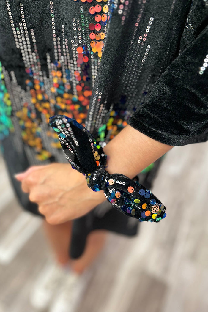 Sequin-Embellished Shift Dress