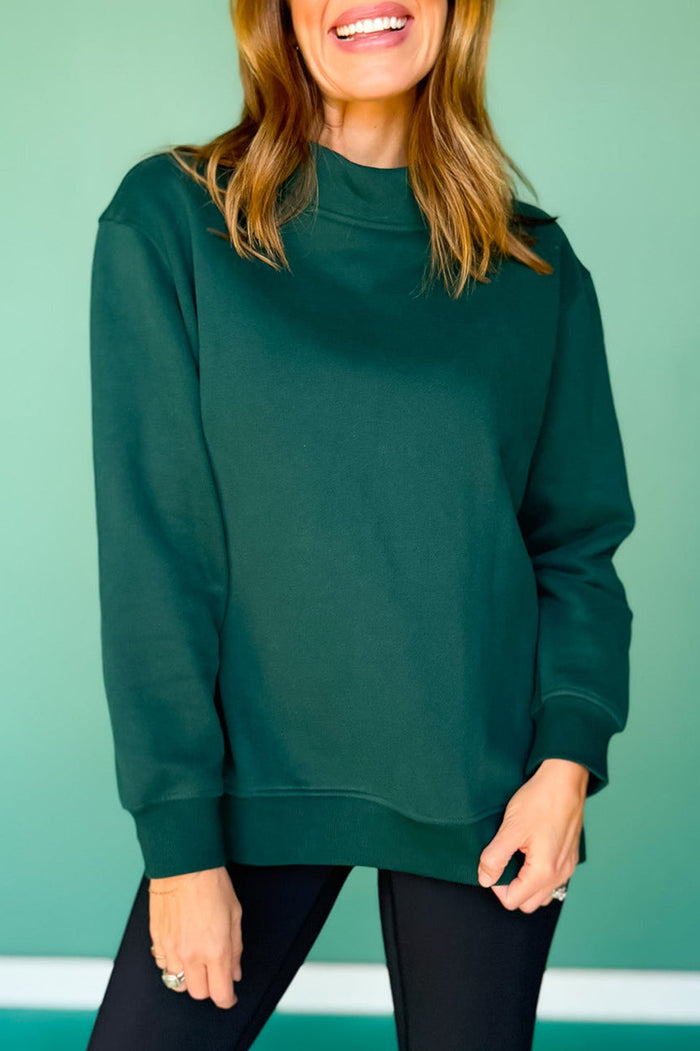Mock Neck Solid Sweatshirt
