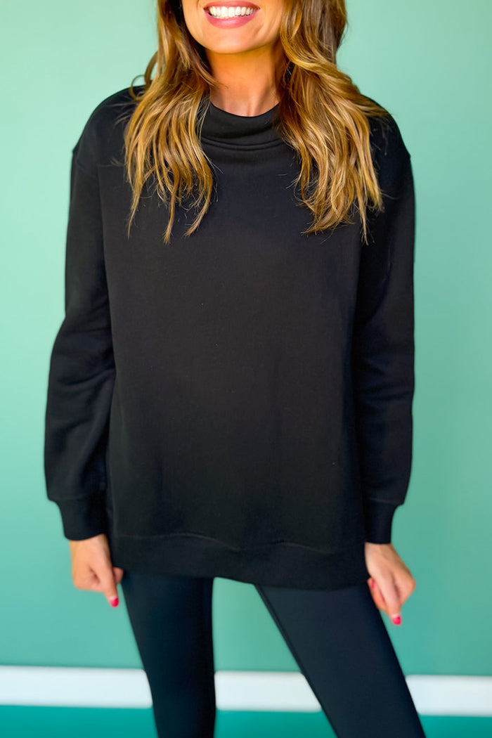 Mock Neck Solid Sweatshirt