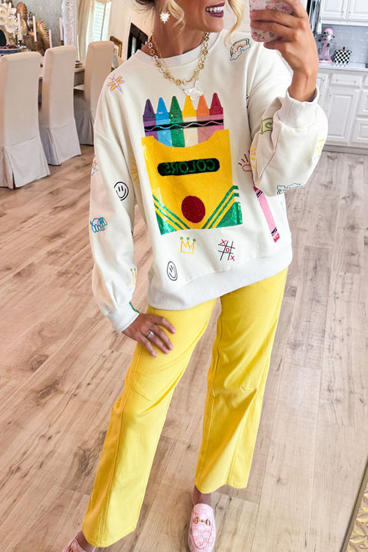 Multi Crayon Doodle Sweatshirt