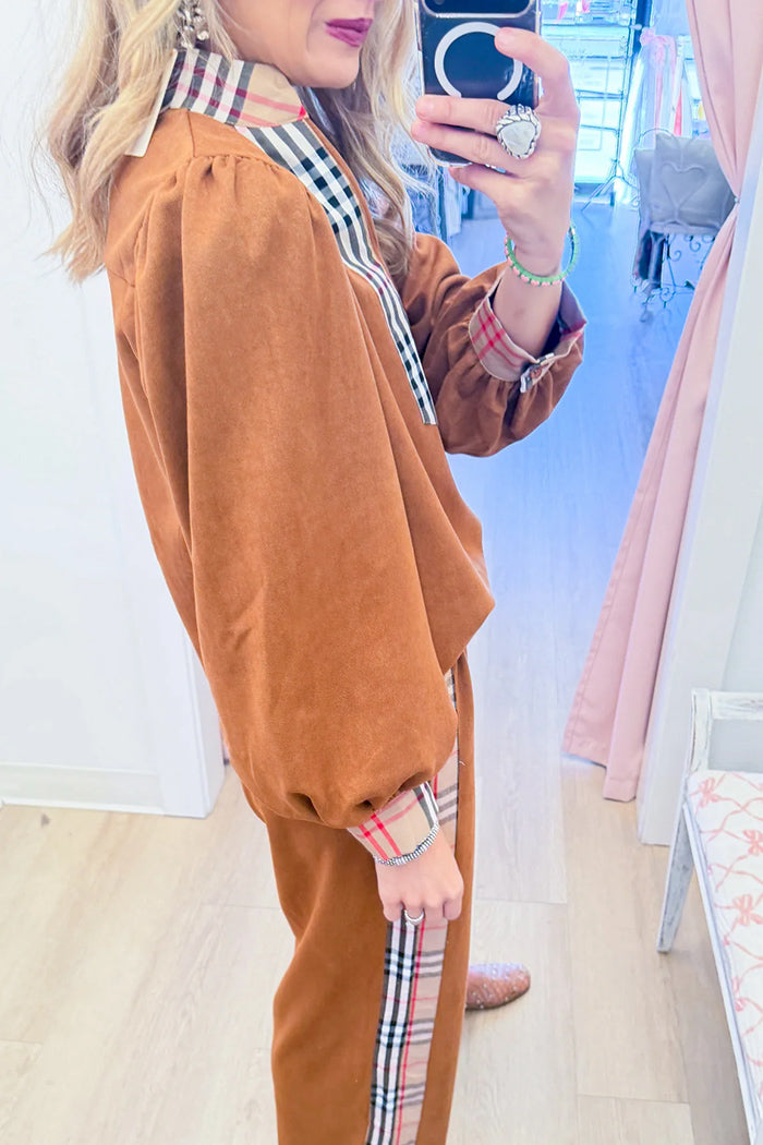 Suede Contrast Stripe Set
