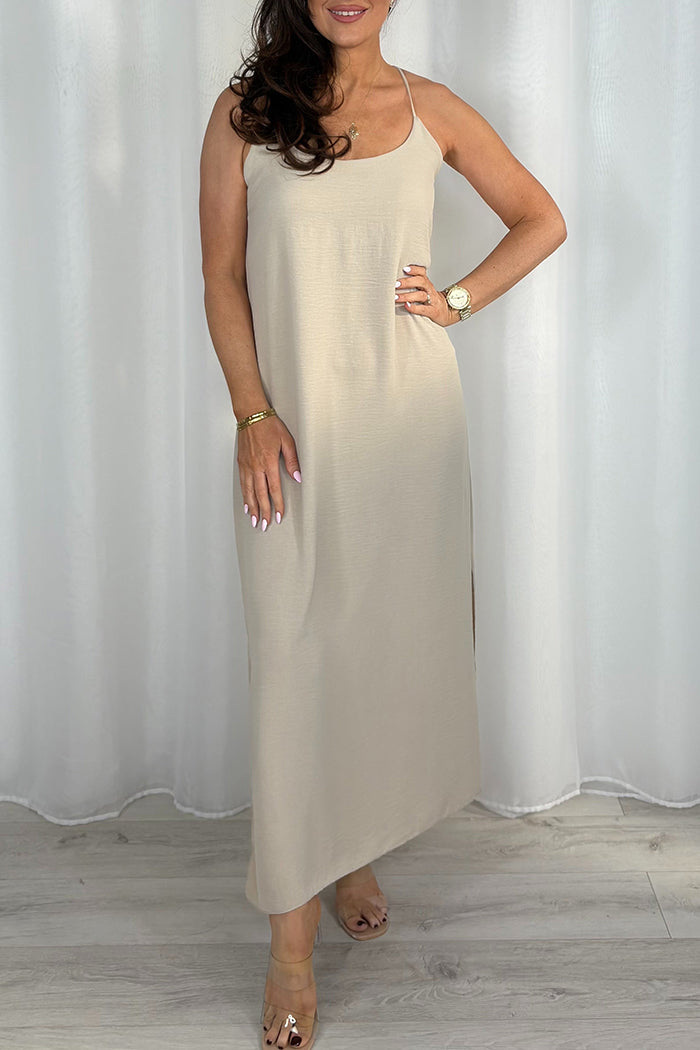 Casual Spaghetti Strap Maxi Dress