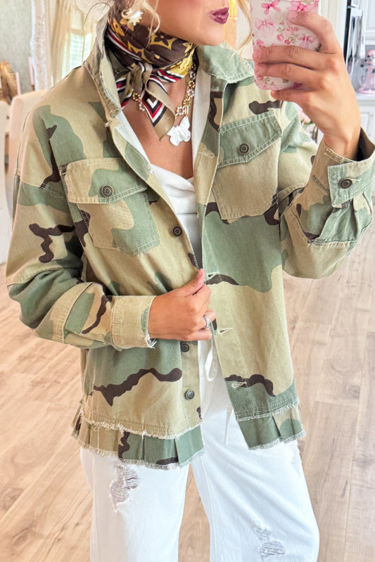 Camo Peace Patch Denim Jacket