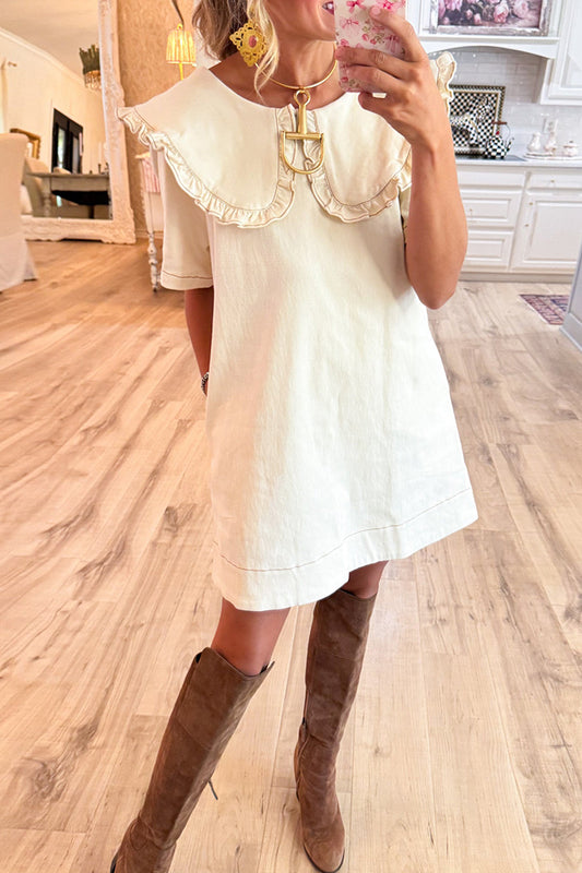 Oatmeal Peter Pan Collar Mini Dress