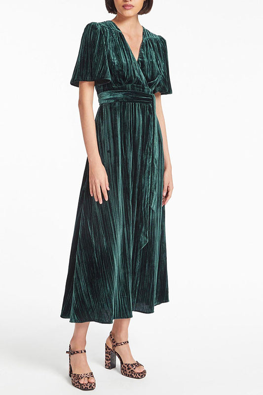 Velvet V-Neck Maxi Dress