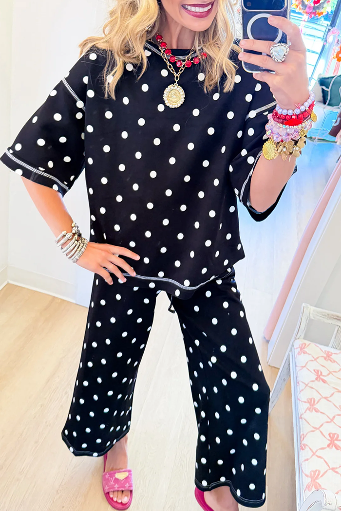 Black White Polka Dot Scuba Set