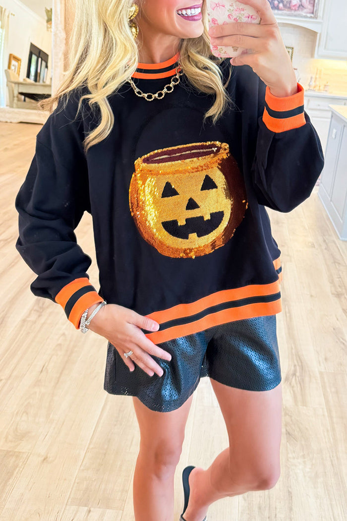 Queen of Sparkle Sequin Pumpkin Top