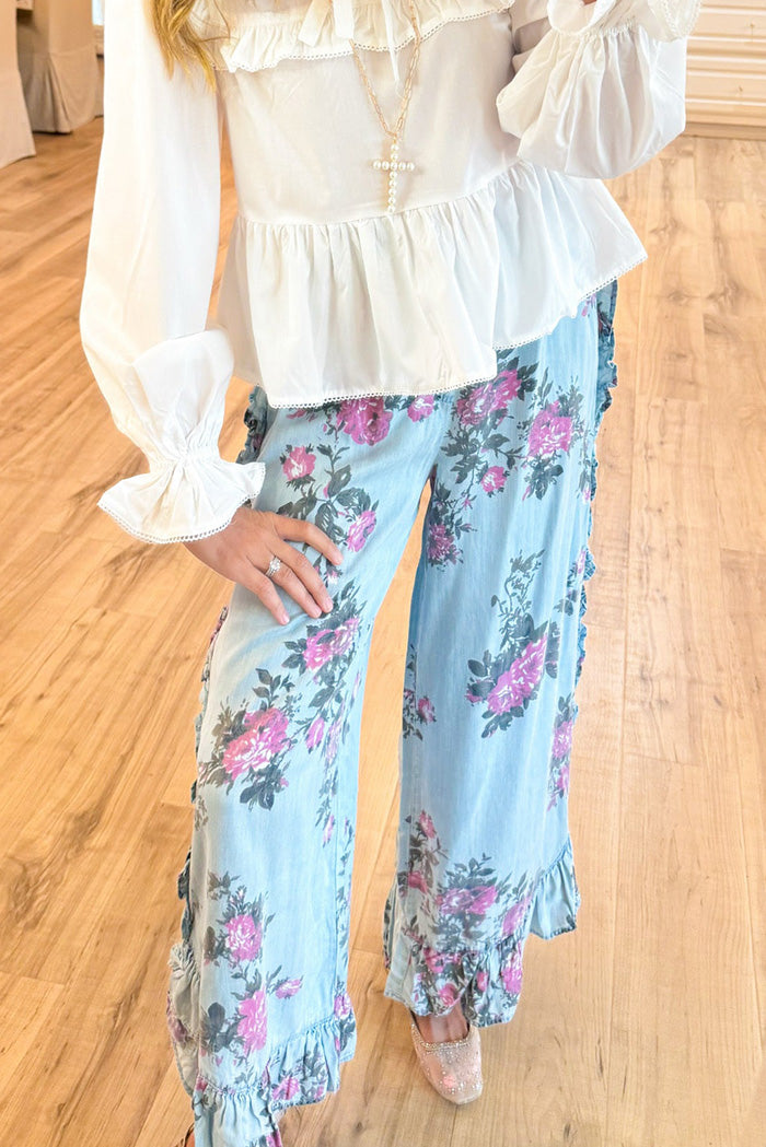 Floral Printed Loose Fit Pants