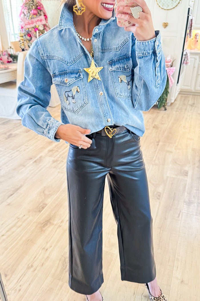 Front Button Western Embroidered Jacket