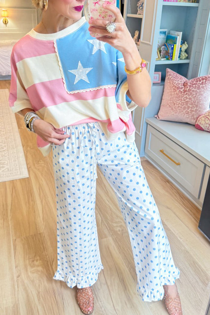Casual Flag Dolman Sleeve Top
