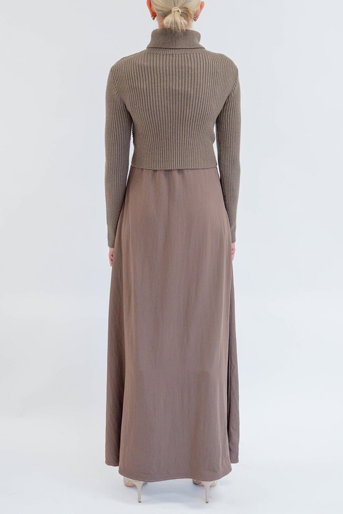 Pocketed Turtleneck Knit Two-Piece Set