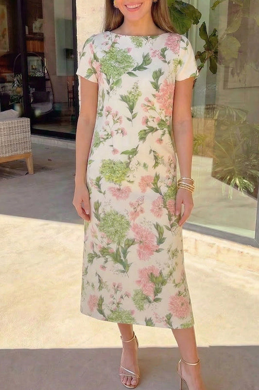 Short Sleeve Floral Maxi Dress