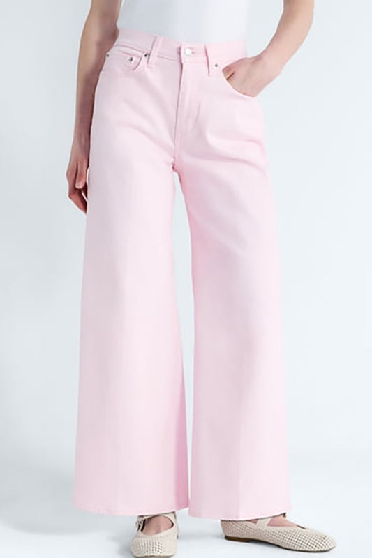 High Rise Wide Leg Pink Pants