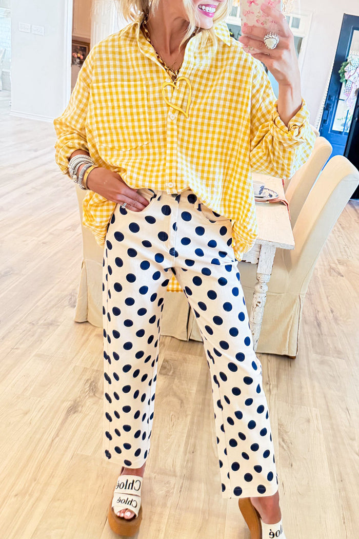 Gingham Button Down Top