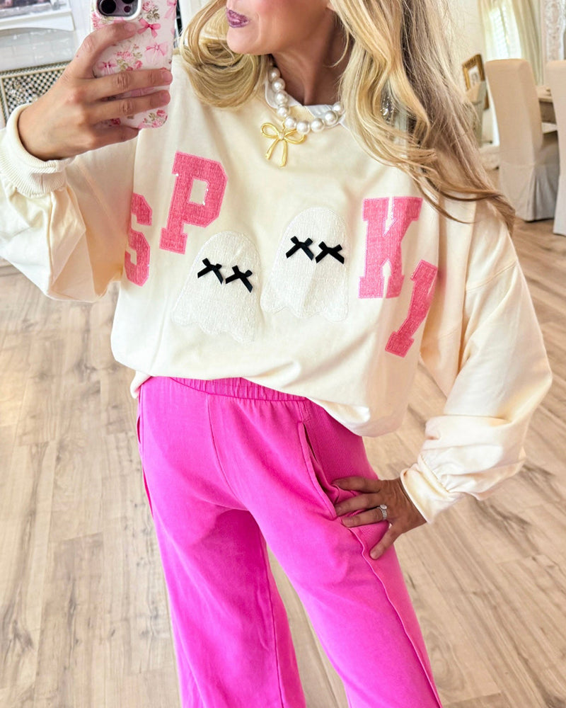 Halloween Contrast Patch Sweatshirt