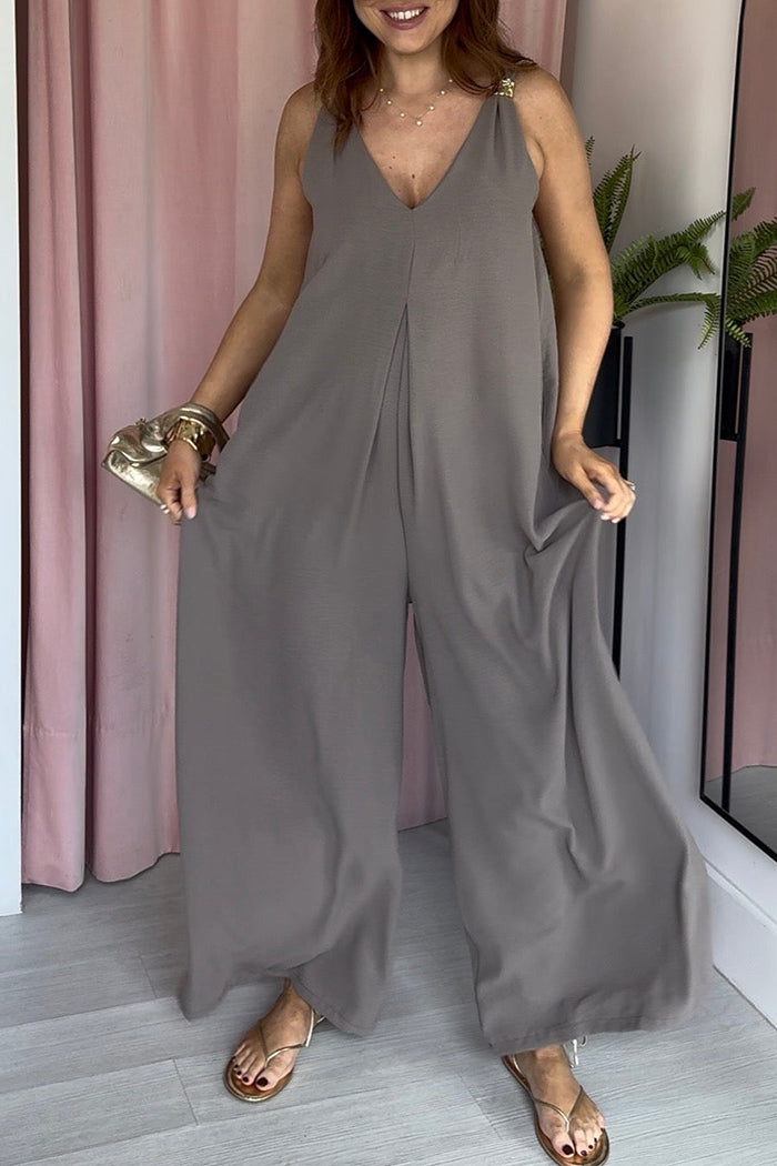 Sleeveless Wide Leg Jumpsuit
