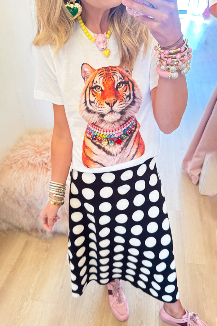 Polka Dot Midi Skirt