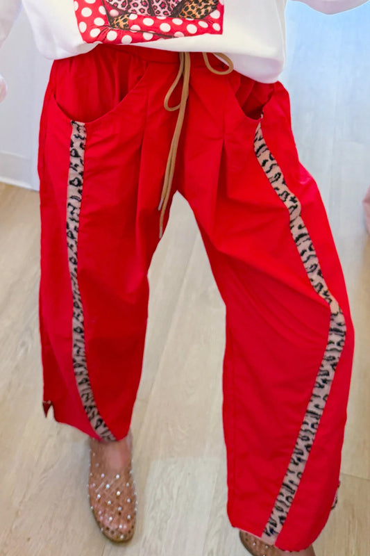 Cheetah Contrast Parachute Pants