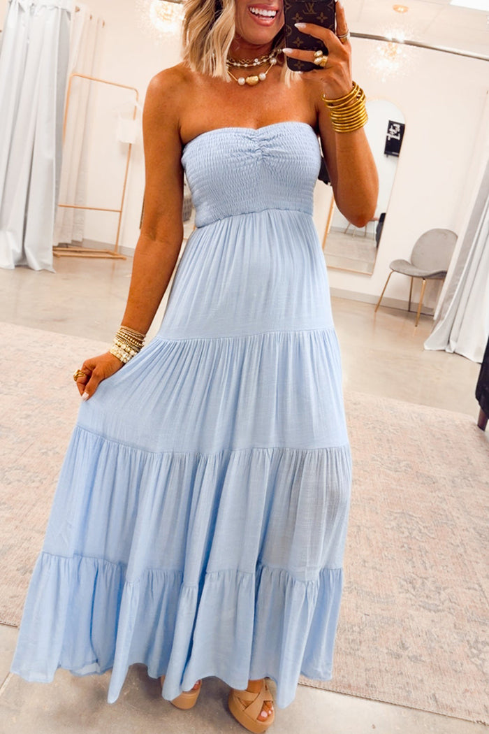 Bandeau Tiered Maxi Dress