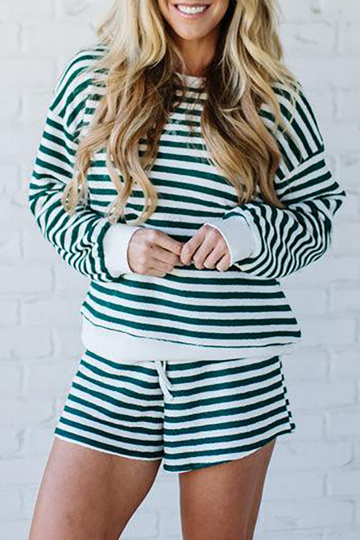 Casual Striped Short Set
