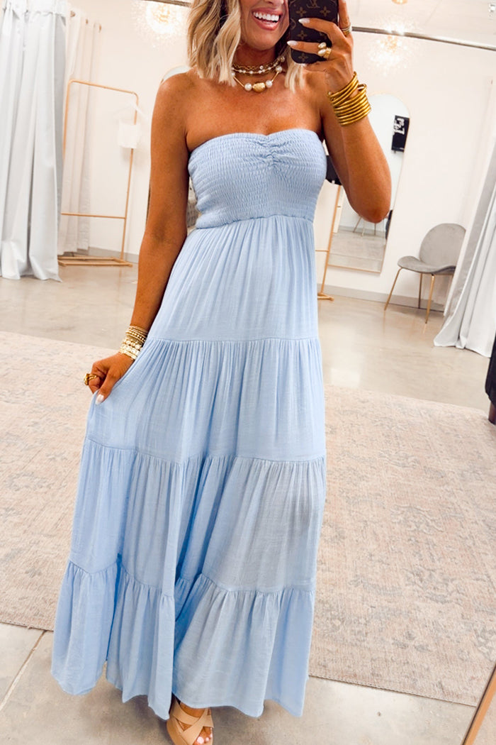 Bandeau Tiered Maxi Dress