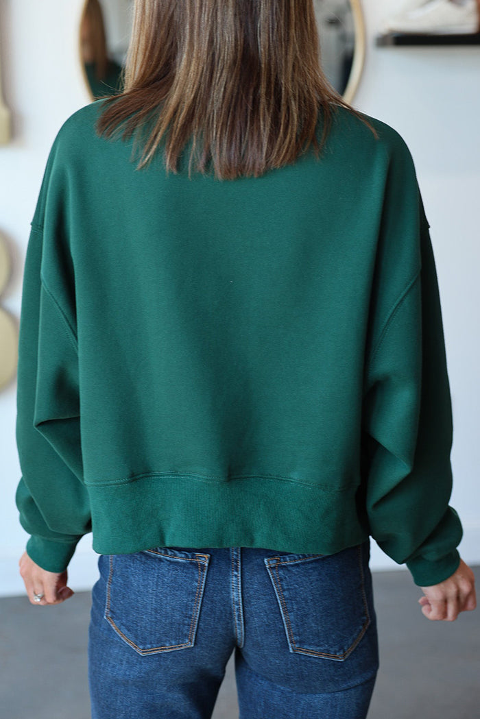 Oversized Round Neck Batwing Sleeve Sweatshirt