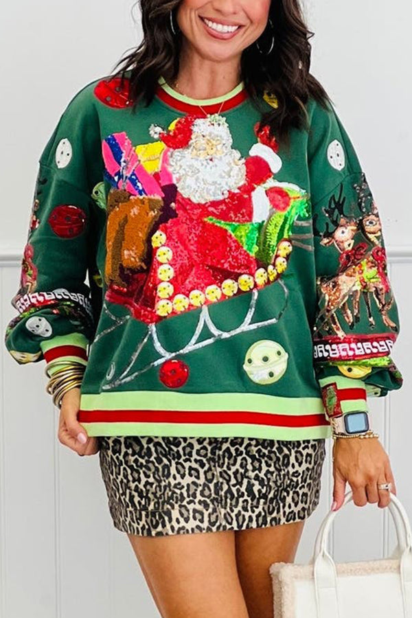 Vintage Jingle Bell Santa Sweatshirt