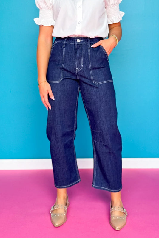 High Rise Barrel Leg Jeans