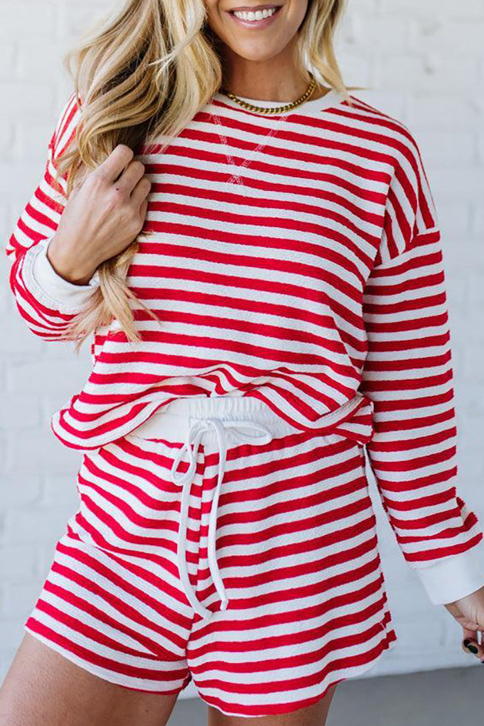 Casual Striped Short Set