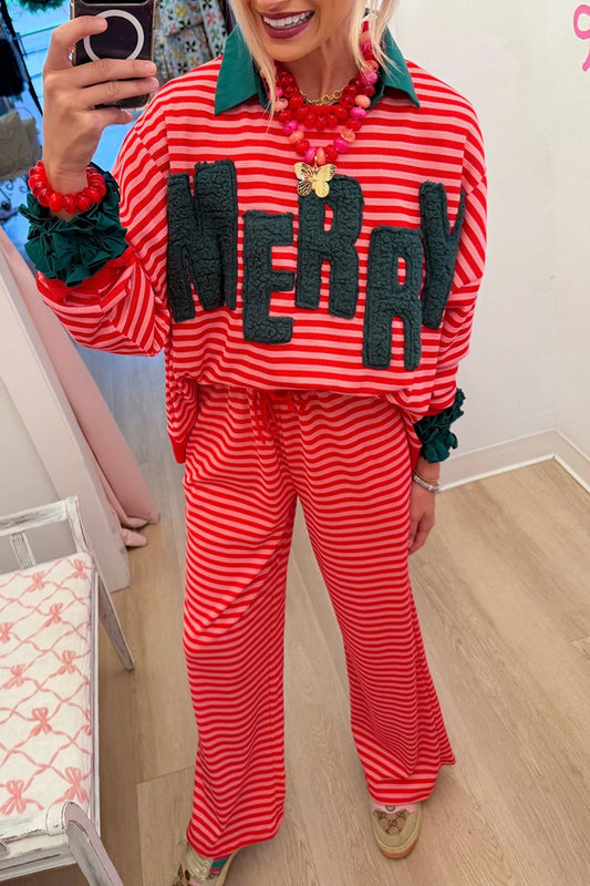 Red Pink Striped Merry Set