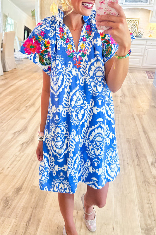 Puff Sleeve Floral Dress