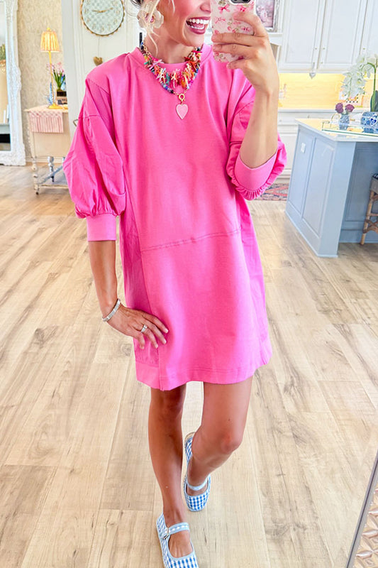 Casual Puff Sleeve Dress