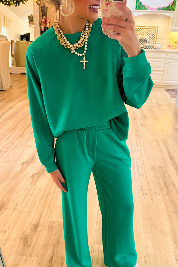 Casual Scuba Pullover Pants Set