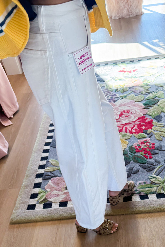 White Barrel Ankle Jeans