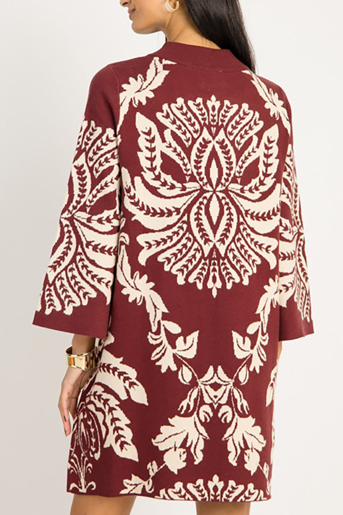 Chic Print Sweater Dress
