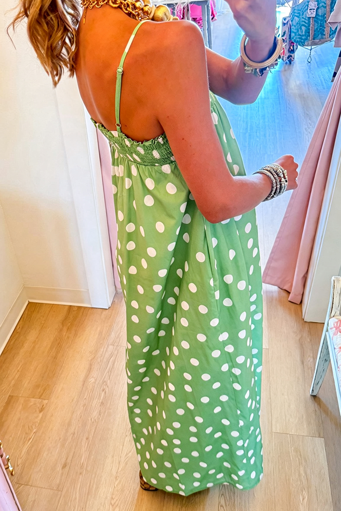 Polka Dot Pocket Maxi Dress