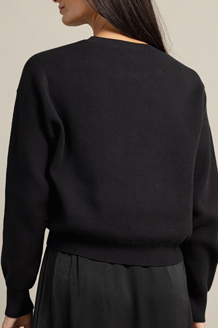 Black Sweater & Flowy Maxi Dress